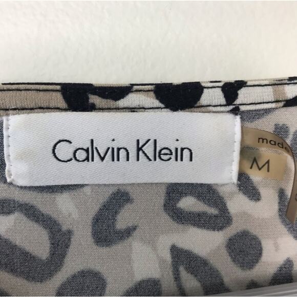 Calvin Klein Cheetah Print Cowl Neck Tank Top Medium - Picture 3 of 7